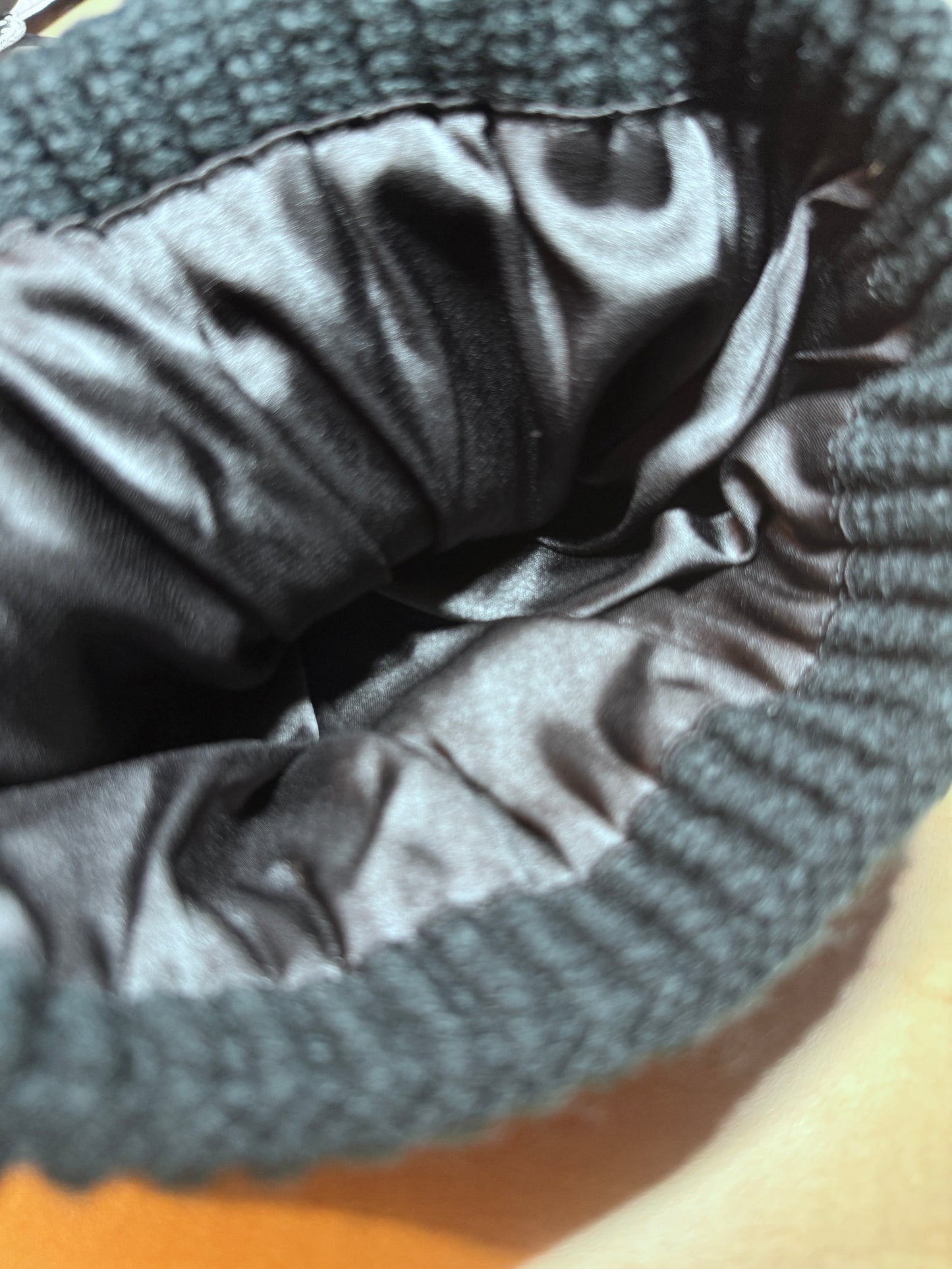 Black satin lined beanie