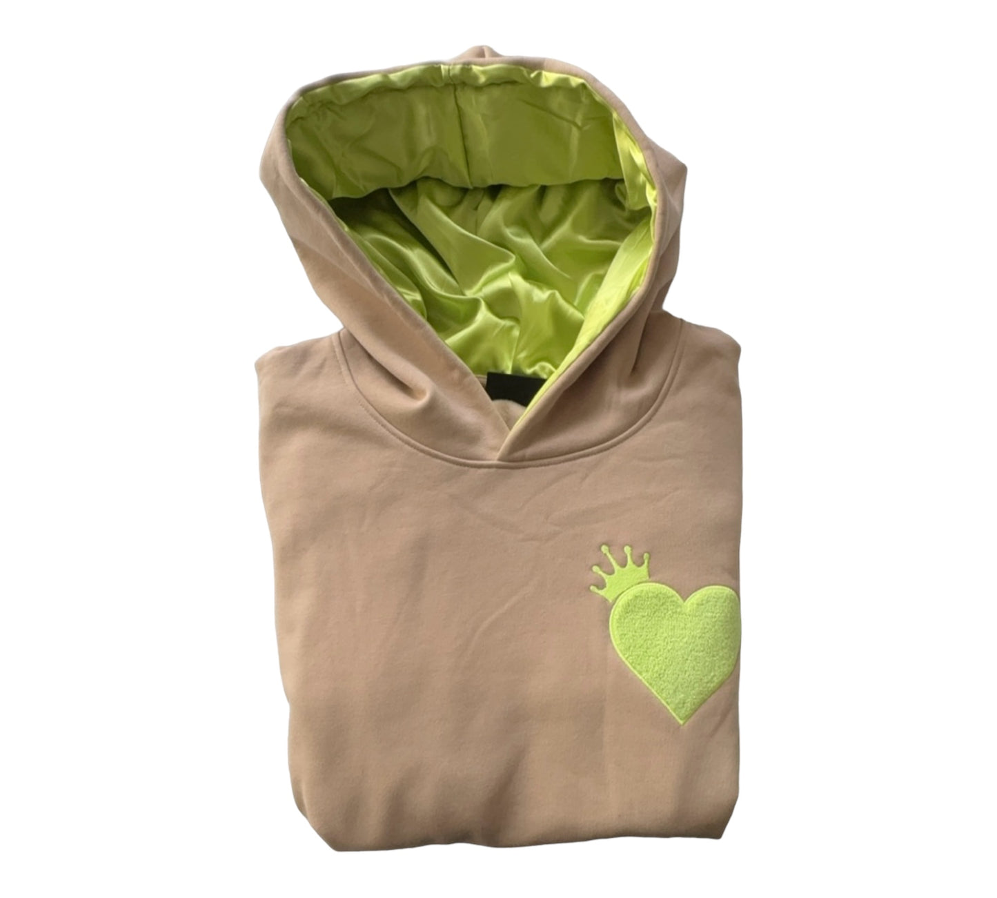 Tan King's Heart Satin Hoodie